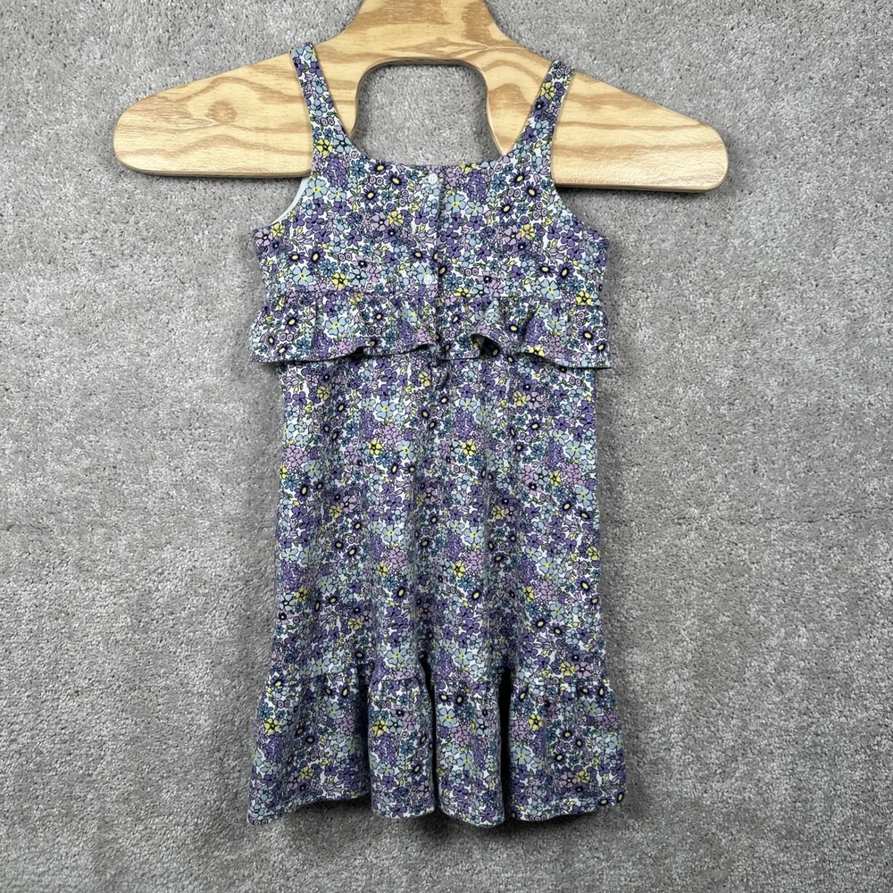 Janie And Jack Girls Dress Size 12 Sleeveless Flower Floral Spring Summer Purple - Picture 2 of 7